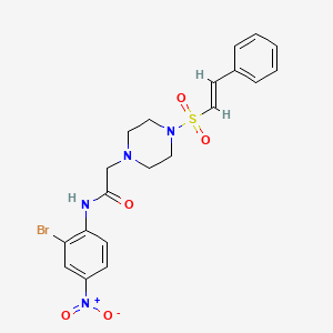molecular formula C20H21BrN4O5S B2874576 N-(2-bromo-4-nitrophenyl)-2-[4-[(E)-2-phenylethenyl]sulfonylpiperazin-1-yl]acetamide CAS No. 790265-73-5