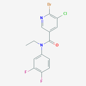 molecular formula C14H10BrClF2N2O B2874577 6-bromo-5-chloro-N-(3,4-difluorophenyl)-N-ethylpyridine-3-carboxamide CAS No. 2094942-98-8