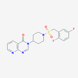 molecular formula C19H18F2N4O3S B2874591 3-(1-((2,5-difluorobenzyl)sulfonyl)piperidin-4-yl)pyrido[2,3-d]pyrimidin-4(3H)-one CAS No. 2034425-11-9