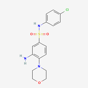 molecular formula C16H18ClN3O3S B2874601 3-氨基-N-(4-氯苯基)-4-(吗啉-4-基)苯-1-磺酰胺 CAS No. 326916-21-6