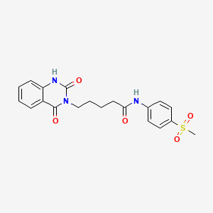 molecular formula C20H21N3O5S B2874609 5-(2,4-Dioxo-1H-quinazolin-3-yl)-N-(4-methylsulfonylphenyl)pentanamide CAS No. 2309347-16-6