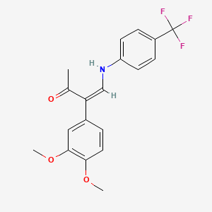 molecular formula C19H18F3NO3 B2874615 (Z)-3-(3,4-二甲氧基苯基)-4-[4-(三氟甲基)苯胺基]丁-3-烯-2-酮 CAS No. 339017-41-3