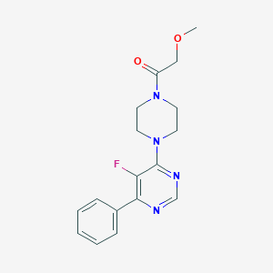 molecular formula C17H19FN4O2 B2874617 1-[4-(5-Fluoro-6-phenylpyrimidin-4-yl)piperazin-1-yl]-2-methoxyethanone CAS No. 2380178-08-3