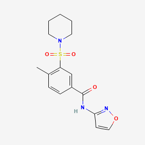 molecular formula C16H19N3O4S B2874623 4-甲基-N-(1,2-恶唑-3-基)-3-哌啶-1-基磺酰基苯甲酰胺 CAS No. 637325-77-0