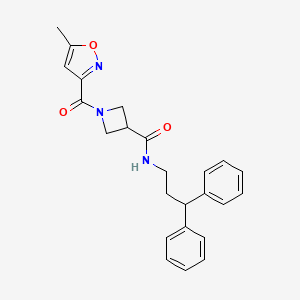 molecular formula C24H25N3O3 B2874626 N-(3,3-diphenylpropyl)-1-(5-methylisoxazole-3-carbonyl)azetidine-3-carboxamide CAS No. 1351616-96-0