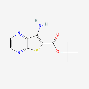 molecular formula C11H13N3O2S B2874629 Tert-butyl 7-aminothieno[2,3-b]pyrazine-6-carboxylate CAS No. 2248320-11-6