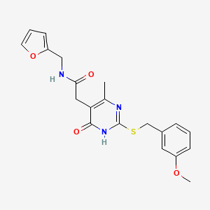 N-(furan-2-ylmethyl)-2-(2-((3-methoxybenzyl)thio)-4-methyl-6-oxo-1,6-dihydropyrimidin-5-yl)acetamide