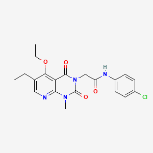 molecular formula C20H21ClN4O4 B2874634 N-(4-chlorophenyl)-2-(5-ethoxy-6-ethyl-1-methyl-2,4-dioxo-1,2-dihydropyrido[2,3-d]pyrimidin-3(4H)-yl)acetamide CAS No. 1005298-51-0