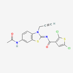molecular formula C17H11Cl2N3O2S2 B2874638 (Z)-N-(6-乙酰氨基-3-(丙-2-炔-1-基)苯并[d]噻唑-2(3H)-亚甲基)-2,5-二氯噻吩-3-甲酰胺 CAS No. 865182-99-6