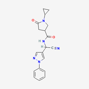 N-[cyano(1-phenyl-1H-pyrazol-4-yl)methyl]-1-cyclopropyl-5-oxopyrrolidine-3-carboxamide