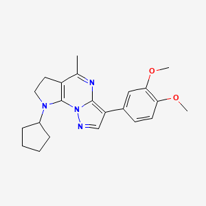 molecular formula C22H26N4O2 B2874648 8-环戊基-3-(3,4-二甲氧基苯基)-5-甲基-7,8-二氢-6H-吡唑并[1,5-a]吡咯并[3,2-e]嘧啶 CAS No. 860650-34-6