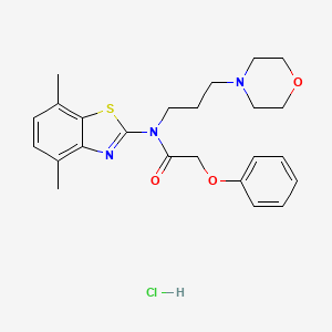 molecular formula C24H30ClN3O3S B2874661 N-(4,7-dimethylbenzo[d]thiazol-2-yl)-N-(3-morpholinopropyl)-2-phenoxyacetamide hydrochloride CAS No. 1215776-03-6