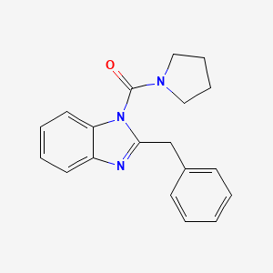 2-benzyl-1-(pyrrolidine-1-carbonyl)-1H-1,3-benzodiazole