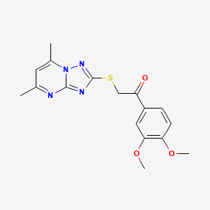 1-(3,4-Dimethoxyphenyl)-2-[(5,7-dimethyl[1,2,4]triazolo[1,5-a]pyrimidin-2-yl)thio]ethanone