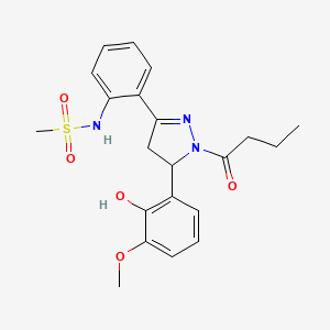 N-(2-(1-butyryl-5-(2-hydroxy-3-methoxyphenyl)-4,5-dihydro-1H-pyrazol-3-yl)phenyl)methanesulfonamide
