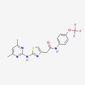 2-(2-((4,6-dimethylpyrimidin-2-yl)amino)thiazol-4-yl)-N-(4-(trifluoromethoxy)phenyl)acetamide