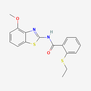 molecular formula C17H16N2O2S2 B2874693 2-(乙硫基)-N-(4-甲氧基苯并[d]噻唑-2-基)苯甲酰胺 CAS No. 886915-34-0