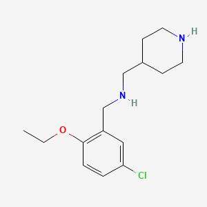 molecular formula C15H23ClN2O B2874697 1-(5-chloro-2-ethoxyphenyl)-N-(piperidin-4-ylmethyl)methanamine CAS No. 931375-44-9