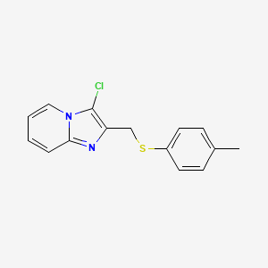 molecular formula C15H13ClN2S B2874703 3-氯-2-((对甲苯硫代)甲基)咪唑并[1,2-a]吡啶 CAS No. 324540-78-5