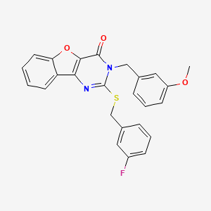 2-[(3-fluorobenzyl)sulfanyl]-3-(3-methoxybenzyl)[1]benzofuro[3,2-d]pyrimidin-4(3H)-one