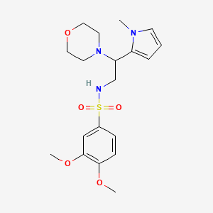 molecular formula C19H27N3O5S B2874711 3,4-dimethoxy-N-(2-(1-methyl-1H-pyrrol-2-yl)-2-morpholinoethyl)benzenesulfonamide CAS No. 1049369-74-5