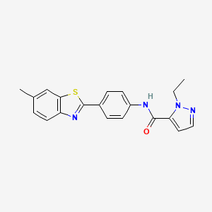 molecular formula C20H18N4OS B2874715 1-ethyl-N-(4-(6-methylbenzo[d]thiazol-2-yl)phenyl)-1H-pyrazole-5-carboxamide CAS No. 1052620-97-9