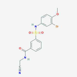 3-[(3-bromo-4-methoxyphenyl)sulfamoyl]-N-(cyanomethyl)benzamide