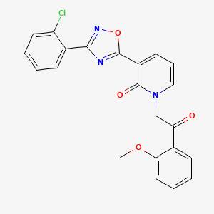 molecular formula C22H16ClN3O4 B2874720 3-(3-(2-chlorophenyl)-1,2,4-oxadiazol-5-yl)-1-(2-(2-methoxyphenyl)-2-oxoethyl)pyridin-2(1H)-one CAS No. 1421532-75-3