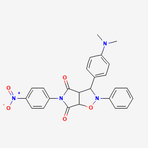 molecular formula C25H22N4O5 B2874723 3-(4-(dimethylamino)phenyl)-5-(4-nitrophenyl)-2-phenyldihydro-2H-pyrrolo[3,4-d]isoxazole-4,6(5H,6aH)-dione CAS No. 70464-57-2