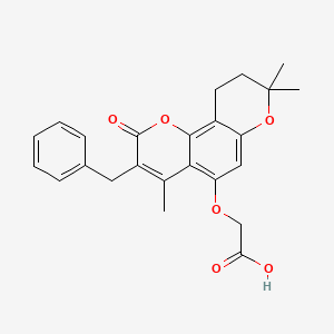 [(3-benzyl-4,8,8-trimethyl-2-oxo-9,10-dihydro-2H,8H-pyrano[2,3-f]chromen-5-yl)oxy]acetic acid