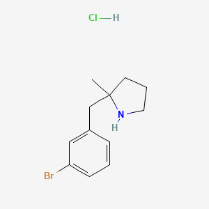 molecular formula C12H17BrClN B2874729 2-[(3-Bromophenyl)methyl]-2-methylpyrrolidine hydrochloride CAS No. 2089258-10-4