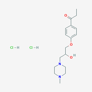 molecular formula C17H28Cl2N2O3 B2874736 1-(4-(2-Hydroxy-3-(4-methylpiperazin-1-yl)propoxy)phenyl)propan-1-one dihydrochloride CAS No. 36271-65-5