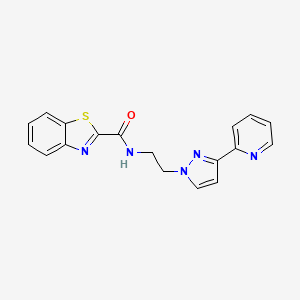 molecular formula C18H15N5OS B2874738 N-(2-(3-(pyridin-2-yl)-1H-pyrazol-1-yl)ethyl)benzo[d]thiazole-2-carboxamide CAS No. 1448126-50-8