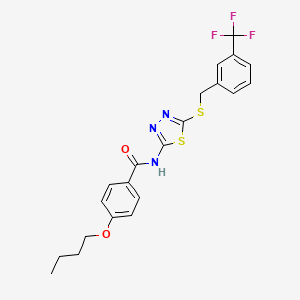 4-butoxy-N-[5-[[3-(trifluoromethyl)phenyl]methylsulfanyl]-1,3,4-thiadiazol-2-yl]benzamide