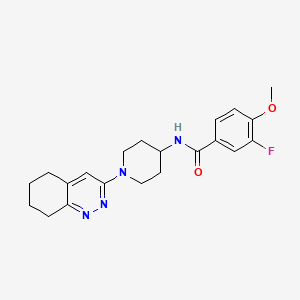 molecular formula C21H25FN4O2 B2874743 3-fluoro-4-methoxy-N-(1-(5,6,7,8-tetrahydrocinnolin-3-yl)piperidin-4-yl)benzamide CAS No. 1903164-07-7