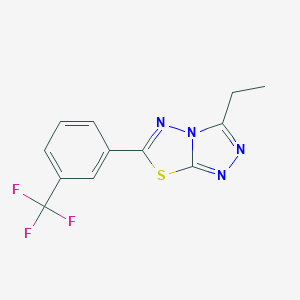 molecular formula C12H9F3N4S B287475 3-Ethyl-6-[3-(trifluoromethyl)phenyl][1,2,4]triazolo[3,4-b][1,3,4]thiadiazole 