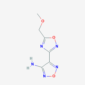 molecular formula C6H7N5O3 B2874753 4-[5-(Methoxymethyl)-1,2,4-oxadiazol-3-yl]-1,2,5-oxadiazol-3-amine CAS No. 890095-33-7