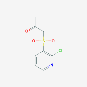 molecular formula C8H8ClNO3S B2874755 1-[(2-Chloropyridin-3-yl)sulfonyl]acetone CAS No. 1779132-08-9