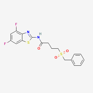 molecular formula C18H16F2N2O3S2 B2874760 4-(苄基磺酰基)-N-(4,6-二氟苯并[d]噻唑-2-基)丁酰胺 CAS No. 922468-78-8