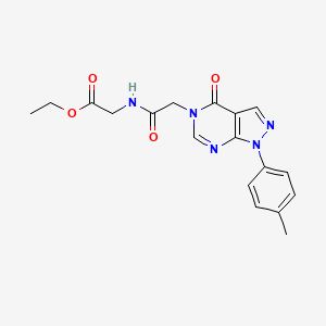 Ethyl 2-[[2-[1-(4-methylphenyl)-4-oxopyrazolo[3,4-d]pyrimidin-5-yl]acetyl]amino]acetate