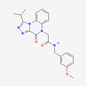 molecular formula C22H23N5O3 B2874768 N-(3-methoxybenzyl)-2-[4-oxo-1-(propan-2-yl)[1,2,4]triazolo[4,3-a]quinoxalin-5(4H)-yl]acetamide CAS No. 1260988-79-1