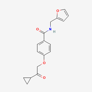 molecular formula C17H17NO4 B2874773 4-(2-cyclopropyl-2-oxoethoxy)-N-(furan-2-ylmethyl)benzamide CAS No. 1226434-60-1