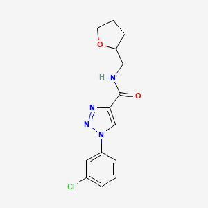 molecular formula C14H15ClN4O2 B2874774 1-(3-chlorophenyl)-N-(tetrahydrofuran-2-ylmethyl)-1H-1,2,3-triazole-4-carboxamide CAS No. 1326817-98-4