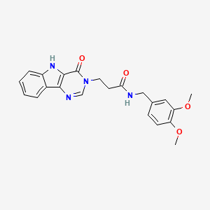 molecular formula C22H22N4O4 B2874779 N-(3,4-dimethoxybenzyl)-3-(4-oxo-4,5-dihydro-3H-pyrimido[5,4-b]indol-3-yl)propanamide CAS No. 1105214-08-1