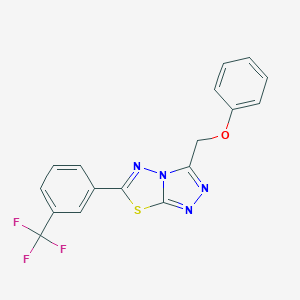 molecular formula C17H11F3N4OS B287478 Phenyl {6-[3-(trifluoromethyl)phenyl][1,2,4]triazolo[3,4-b][1,3,4]thiadiazol-3-yl}methyl ether 