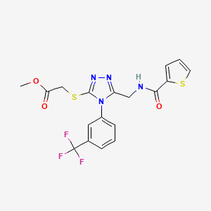 Methyl 2-[[5-[(thiophene-2-carbonylamino)methyl]-4-[3-(trifluoromethyl)phenyl]-1,2,4-triazol-3-yl]sulfanyl]acetate