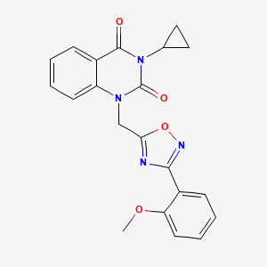 molecular formula C21H18N4O4 B2874791 3-cyclopropyl-1-((3-(2-methoxyphenyl)-1,2,4-oxadiazol-5-yl)methyl)quinazoline-2,4(1H,3H)-dione CAS No. 2191266-99-4