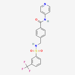 molecular formula C20H16F3N3O3S B2874801 N-pyridin-4-yl-4-[[[3-(trifluoromethyl)phenyl]sulfonylamino]methyl]benzamide CAS No. 690245-34-2