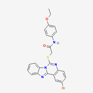 molecular formula C24H19BrN4O2S B2874802 2-(2-bromobenzimidazolo[1,2-c]quinazolin-6-yl)sulfanyl-N-(4-ethoxyphenyl)acetamide CAS No. 422290-06-0