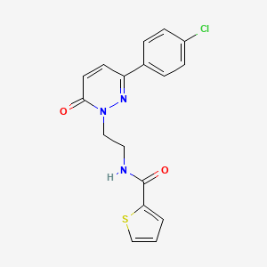 molecular formula C17H14ClN3O2S B2874805 N-(2-(3-(4-chlorophenyl)-6-oxopyridazin-1(6H)-yl)ethyl)thiophene-2-carboxamide CAS No. 921805-01-8